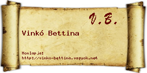 Vinkó Bettina névjegykártya